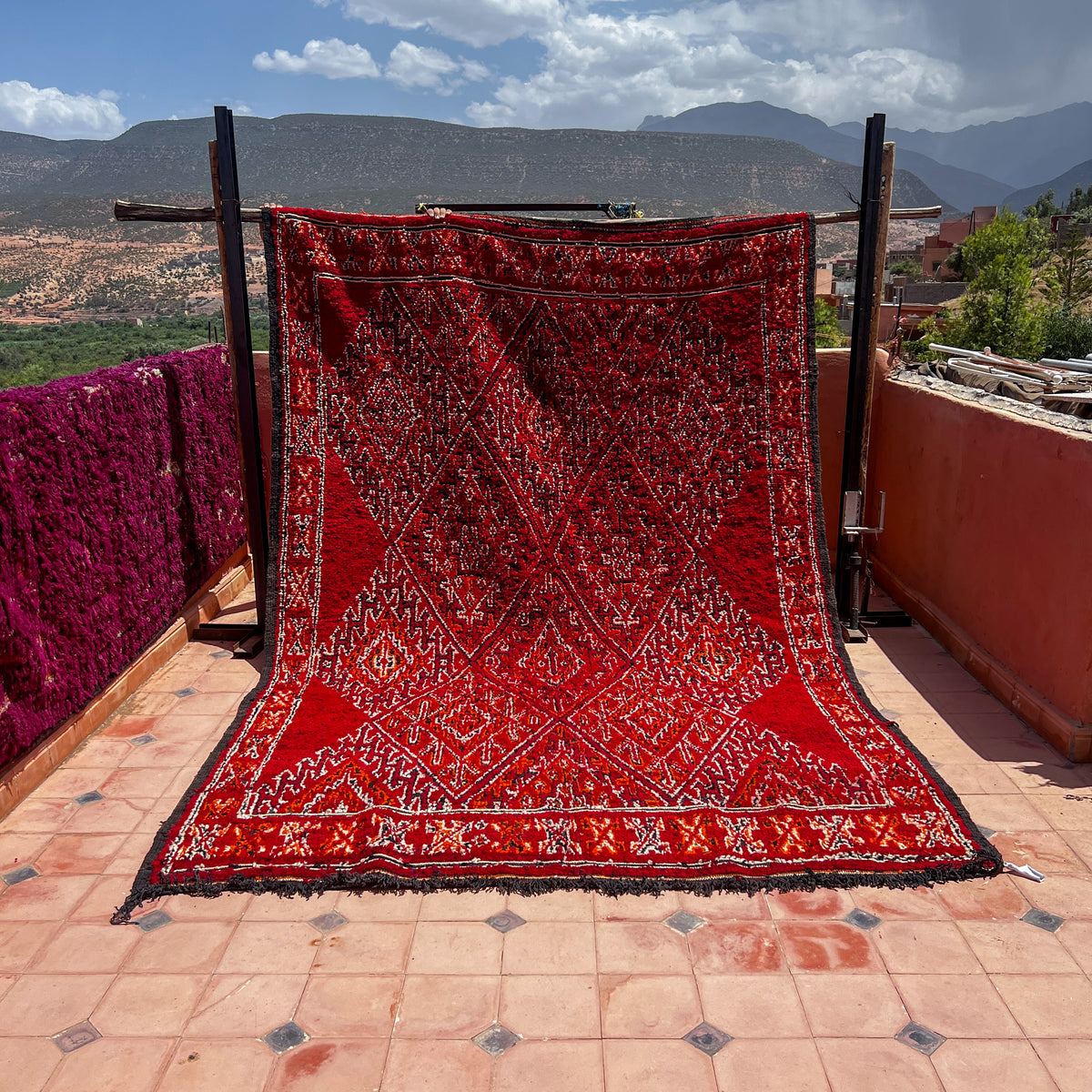 Vintage boujaad Rug 10.50 ft × 7.15 ft