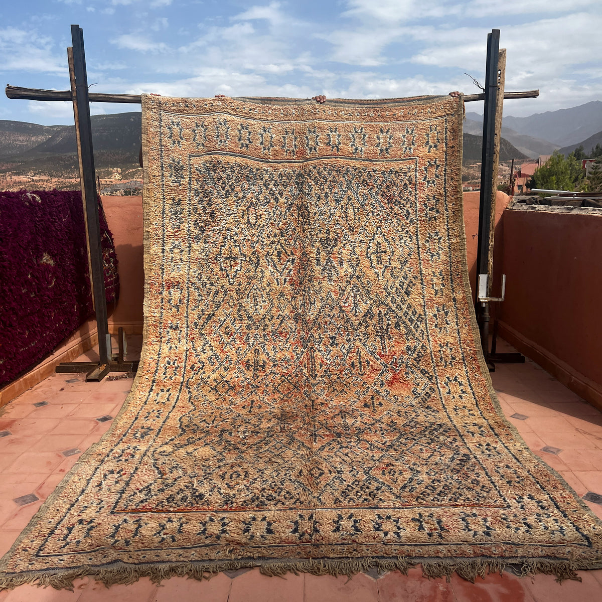 Vintage Beni Mguild Rug 10.83 ft × 6.23 ft