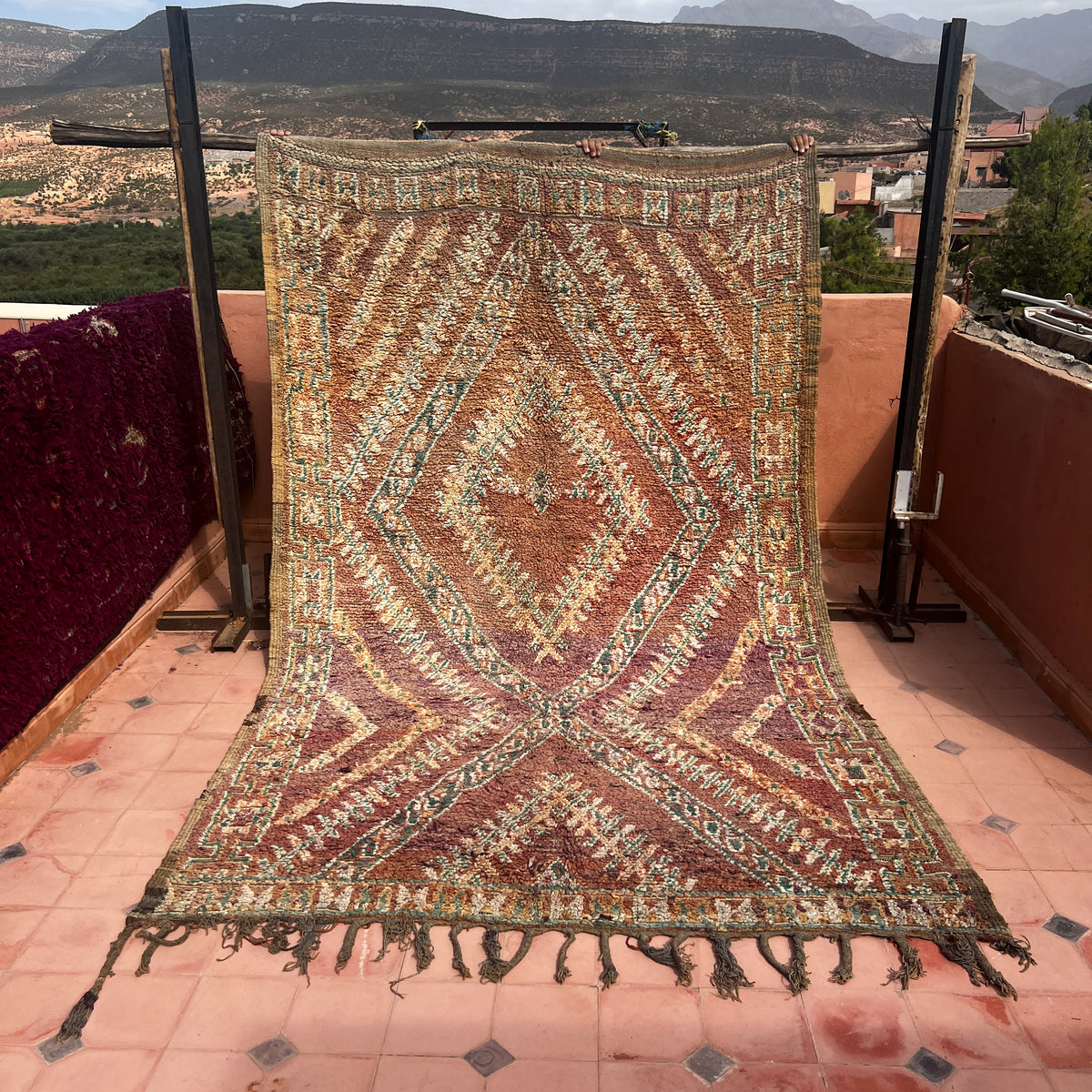 Vintage Beni Mguild Rug 10.17 ft × 6.07 ft