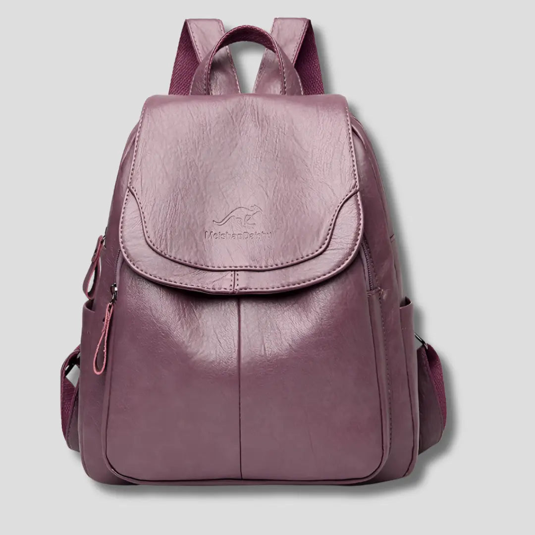 Women's Anti-Theft Embossed Leather Backpack