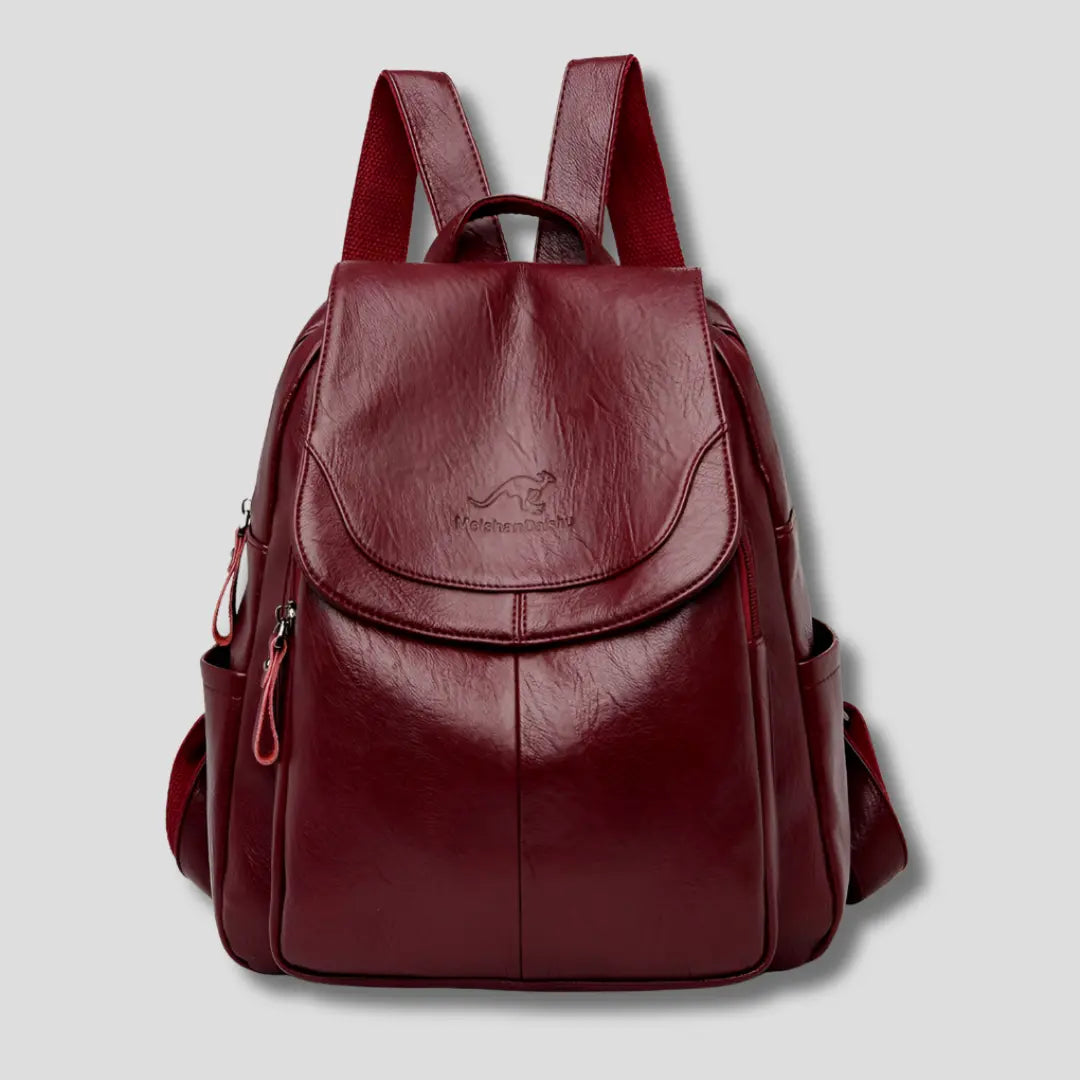 Women's Anti-Theft Embossed Leather Backpack