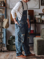 Men's Artisan Distressed Denim Bib Overalls