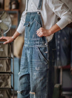Men's Artisan Distressed Denim Bib Overalls
