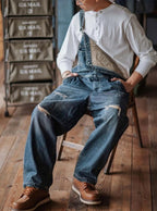 Men's Artisan Distressed Denim Bib Overalls