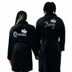 Black King & Queen Bathrobes - Couple Choice