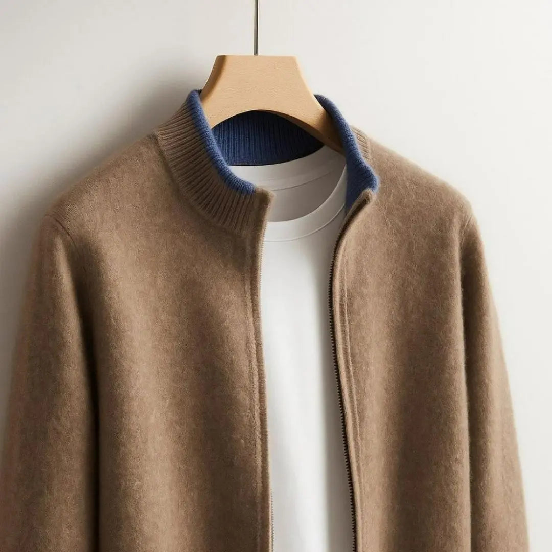 Bordeaux - Men's Merino Zip Jacket
