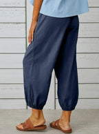 Women's Button Casual Cropped Pants
