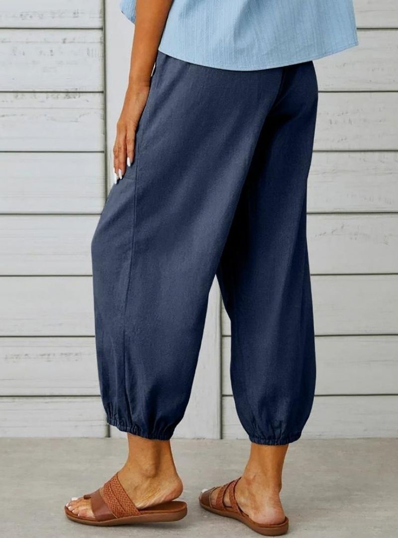 Women's Button Casual Cropped Pants