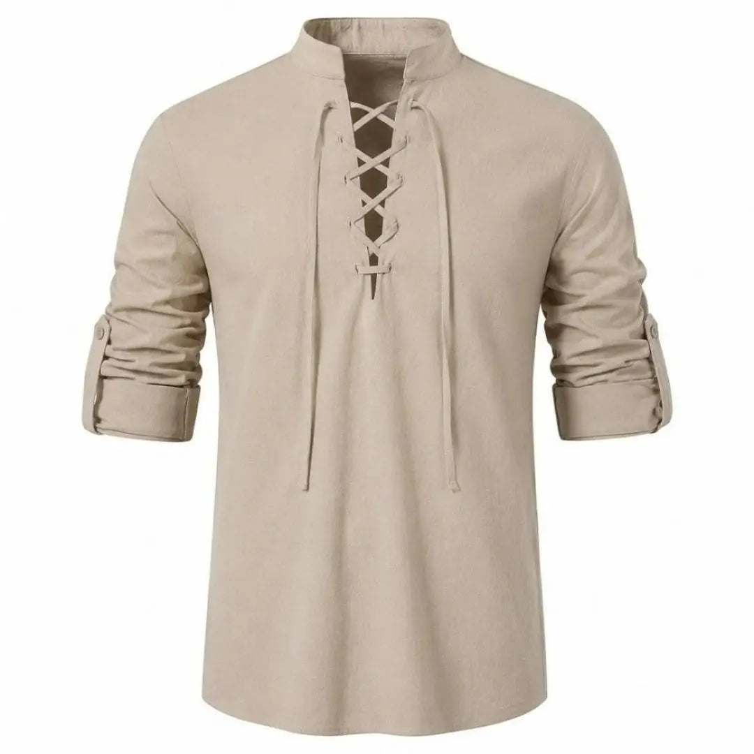 Caspian Men's Relaxed-Fit Lace-Up Shirt