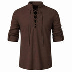 Caspian Men's Relaxed-Fit Lace-Up Shirt