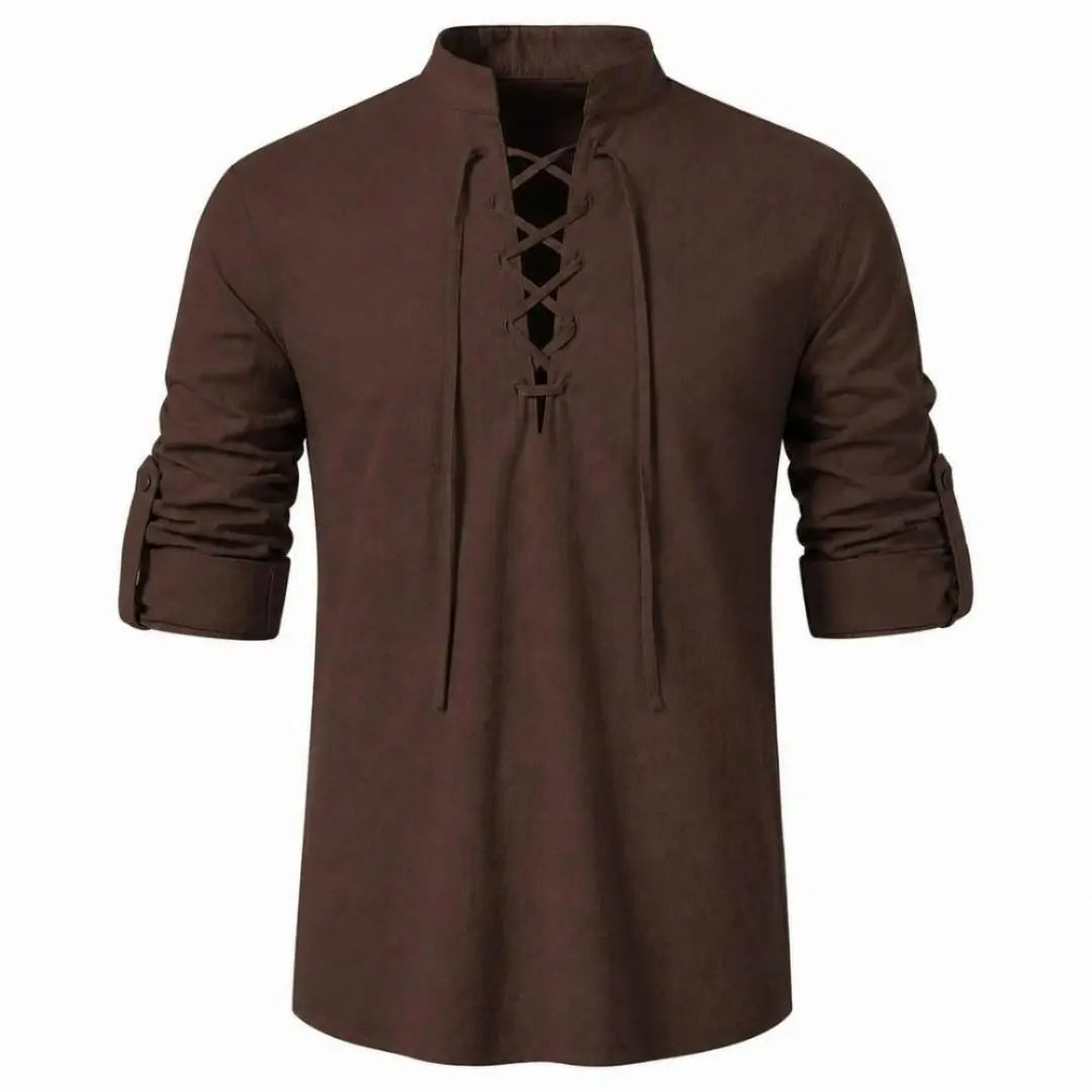 Caspian Men's Relaxed-Fit Lace-Up Shirt