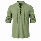 Caspian Men's Relaxed-Fit Lace-Up Shirt