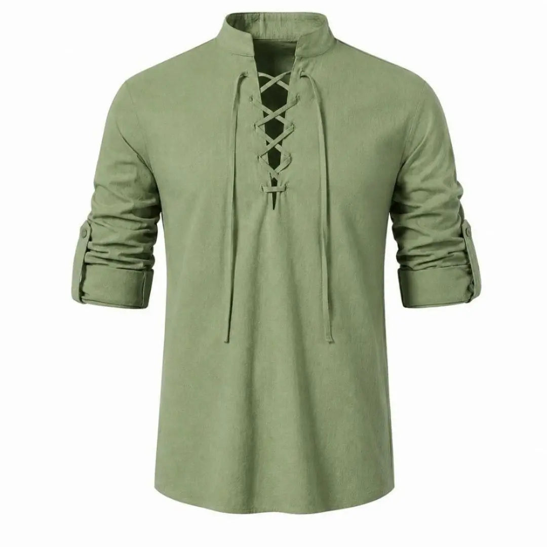 Caspian Men's Relaxed-Fit Lace-Up Shirt