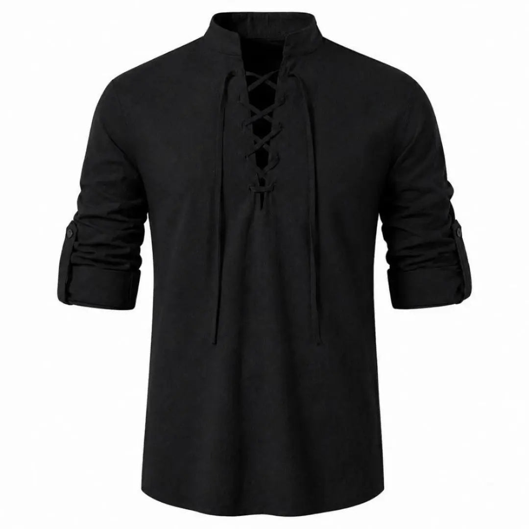 Caspian Men's Relaxed-Fit Lace-Up Shirt