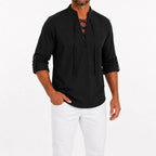 Caspian Men's Relaxed-Fit Lace-Up Shirt