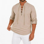 Caspian Men's Relaxed-Fit Lace-Up Shirt