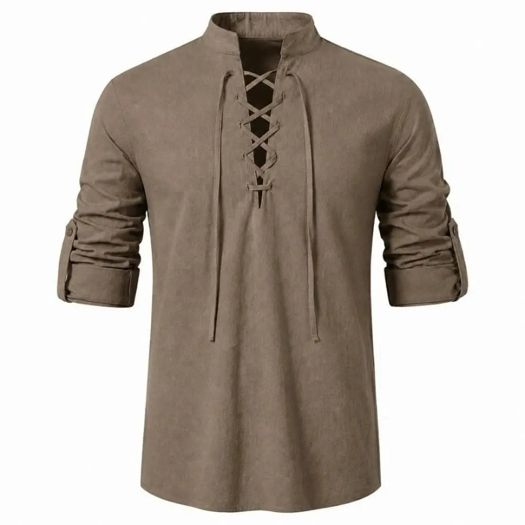 Caspian Men's Relaxed-Fit Lace-Up Shirt