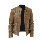 Men's Casual Zip-Front Leather Jacket
