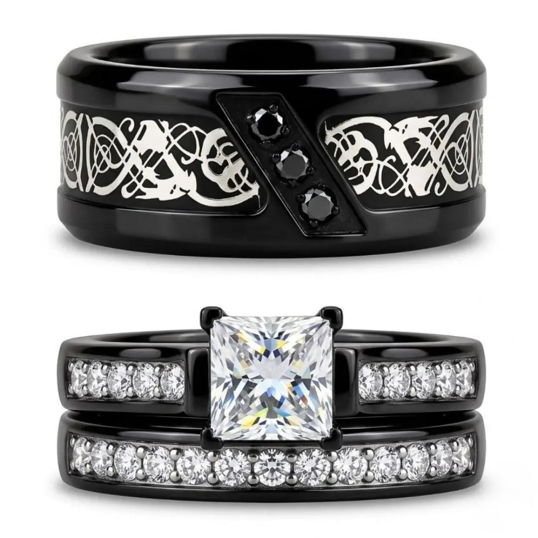 Celtic Black Rings - Couple Choice