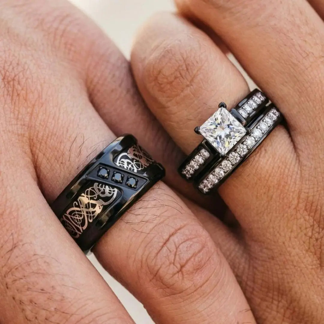 Celtic Black Rings - Couple Choice
