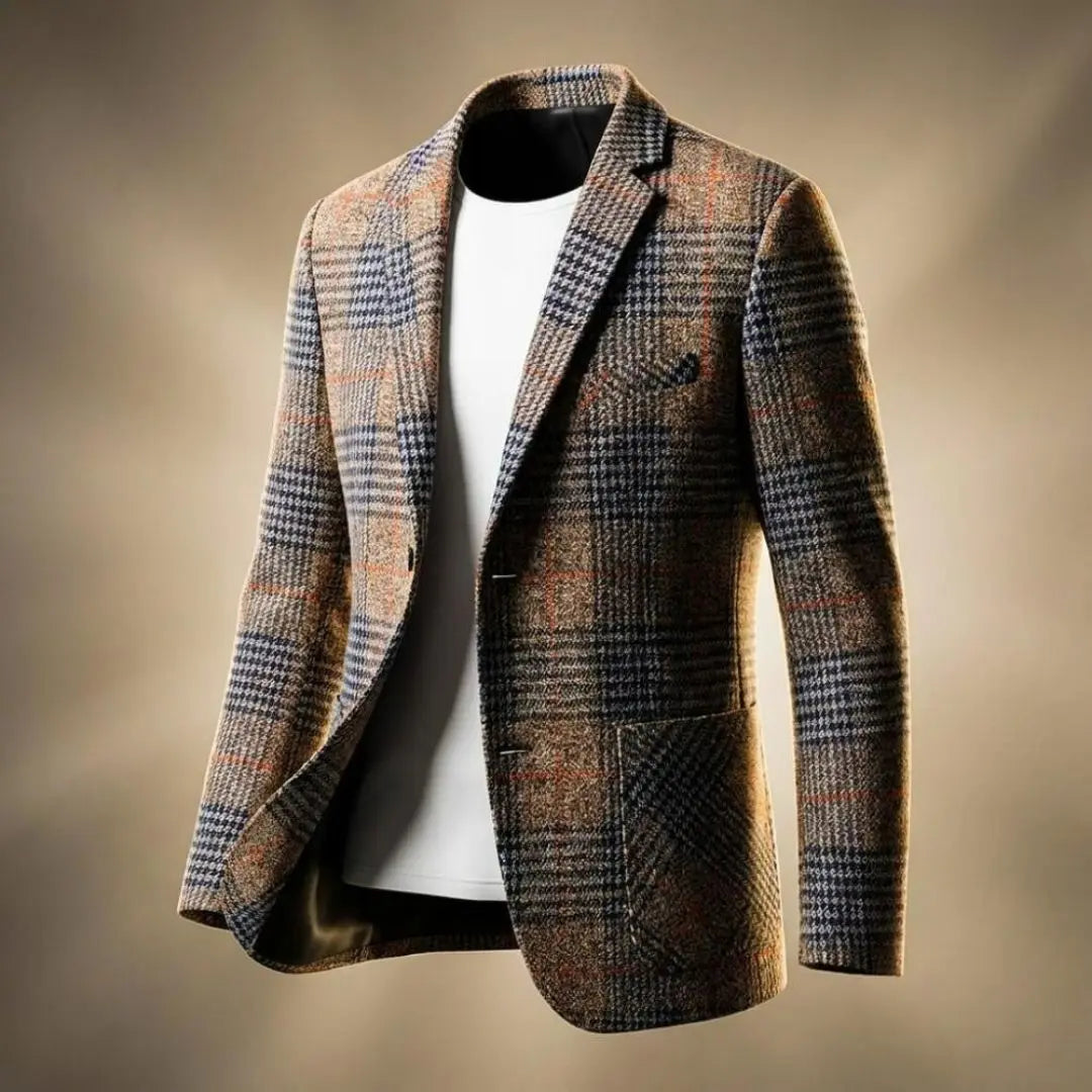 Charles Houndstooth Men's Wool Blazer