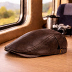 Men's Classic Leather Flat Cap