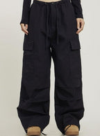 Ctb Women's Monochrome Baggy Cargo Pants - Harajuku Street Wear