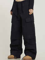 Ctb Women's Monochrome Baggy Cargo Pants - Harajuku Street Wear