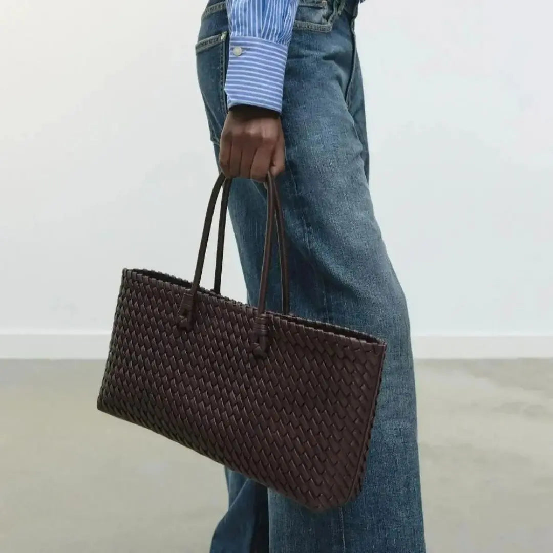 Daria - Women's Woven Leather Handbag