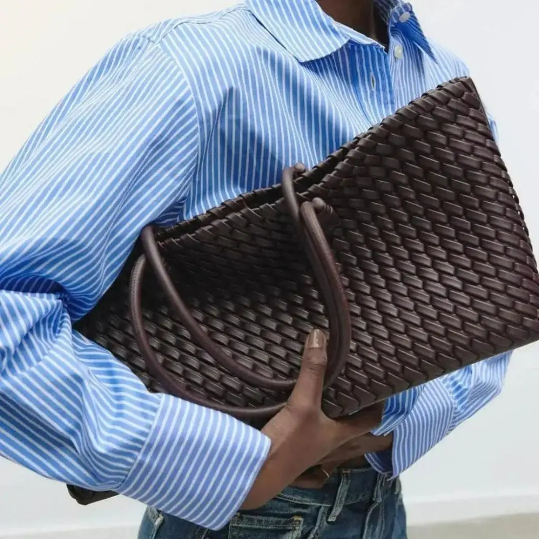 Daria - Women's Woven Leather Handbag