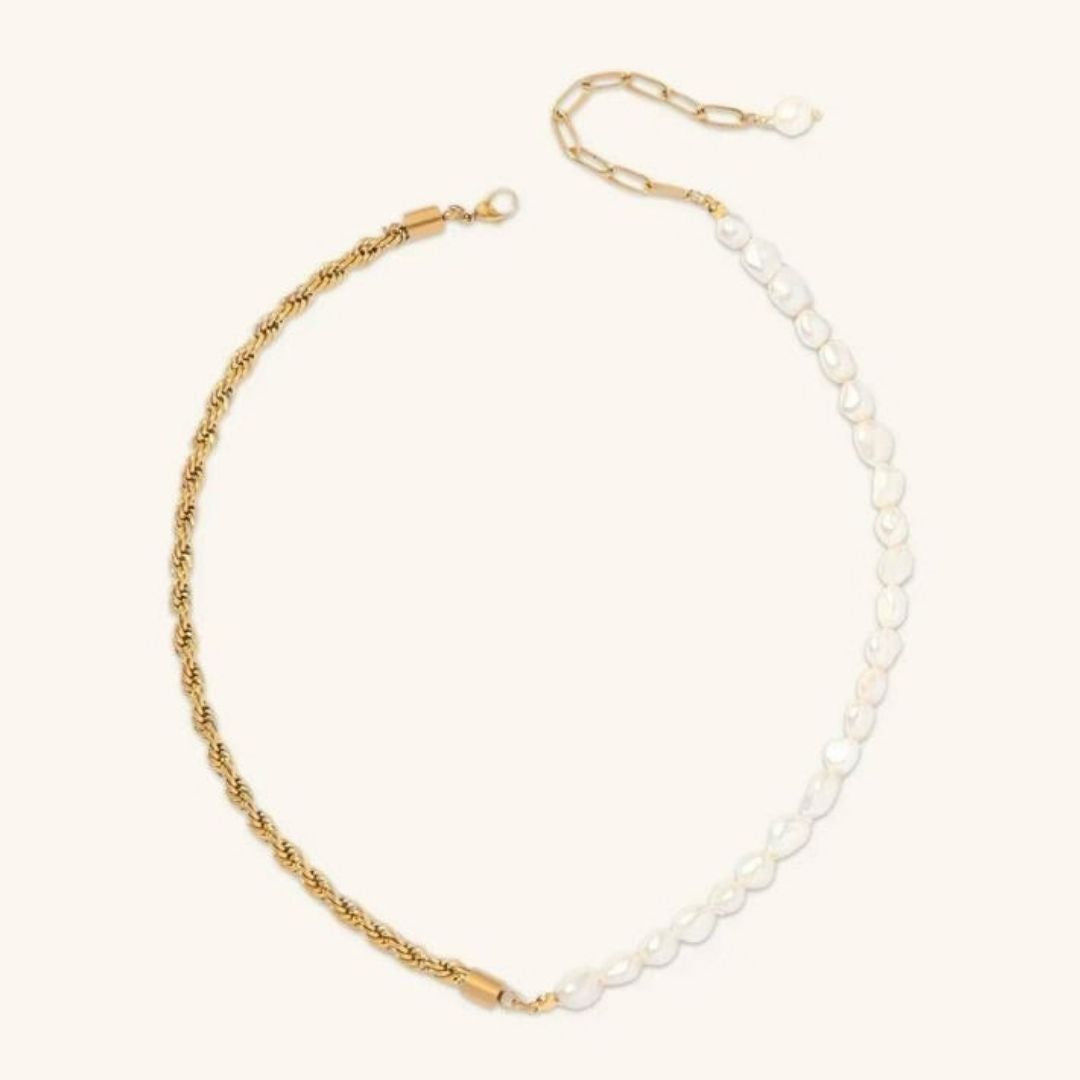 Avaria Dualia Gold Pearl Women's Necklace