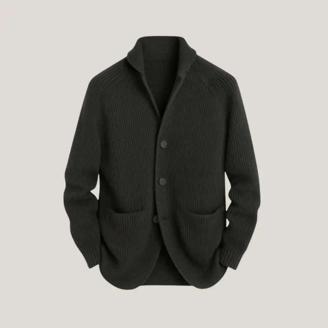 Elliot - Men's Tailored Button-Front Knit Cardigan