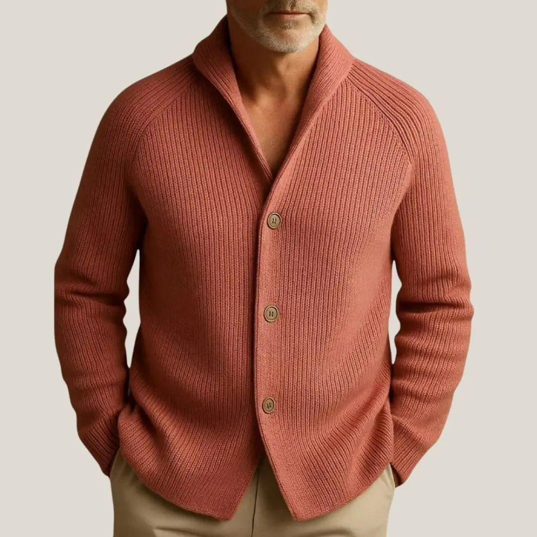 Elliot - Men's Tailored Button-Front Knit Cardigan