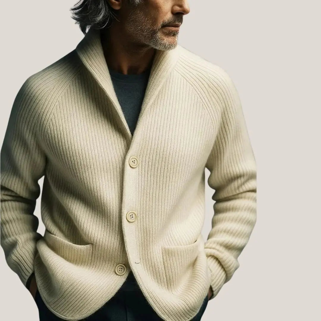 Elliot - Men's Tailored Button-Front Knit Cardigan
