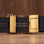 Embossed Z Dragon Pendant Men's Leather Belt - Harajuku Street Wear