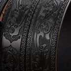 Embossed Z Dragon Pendant Men's Leather Belt - Harajuku Street Wear