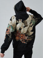 Unisex Embroidered Fox Hoodie - Harajuku Street Wear