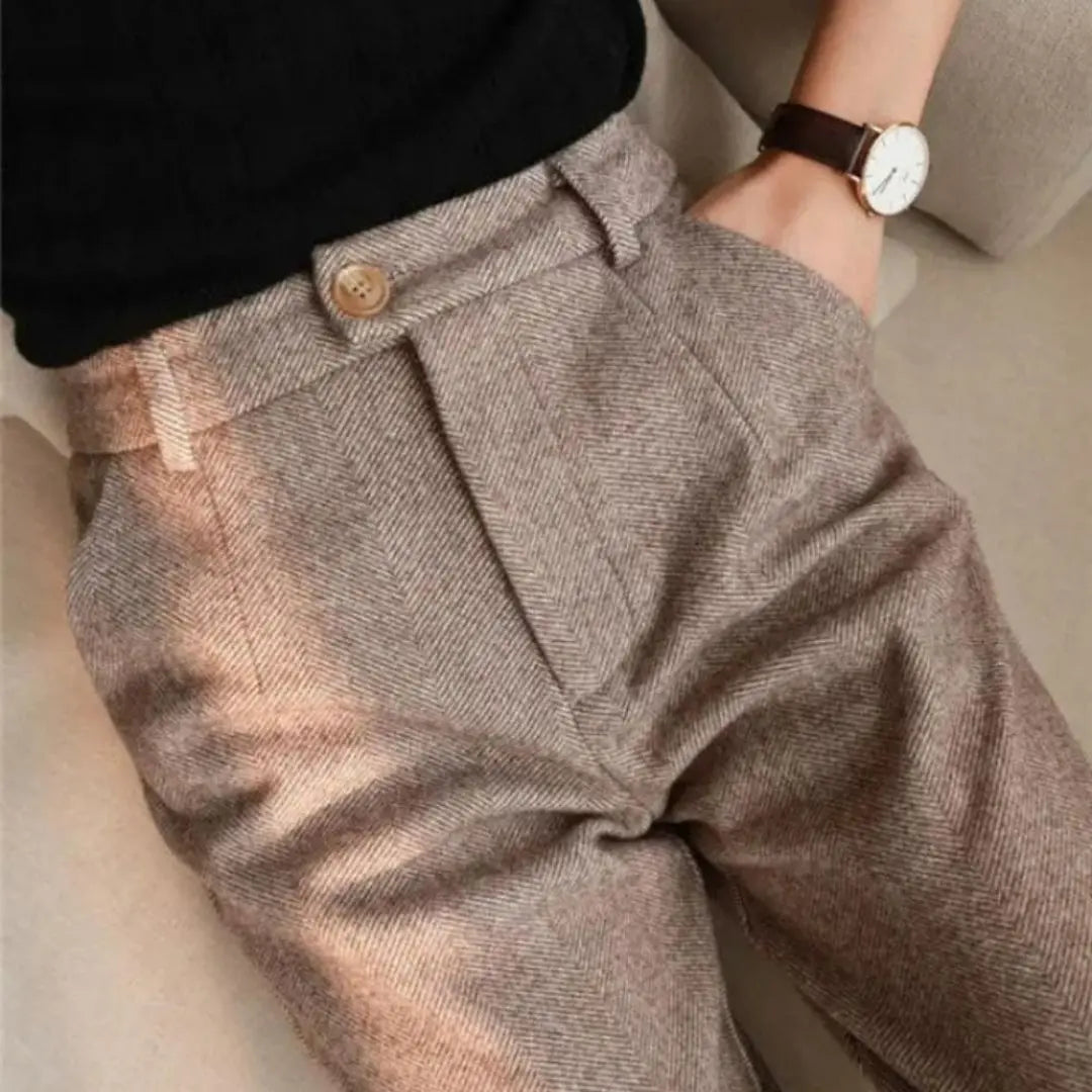 Harrow - Men's Herringbone Wool Trousers