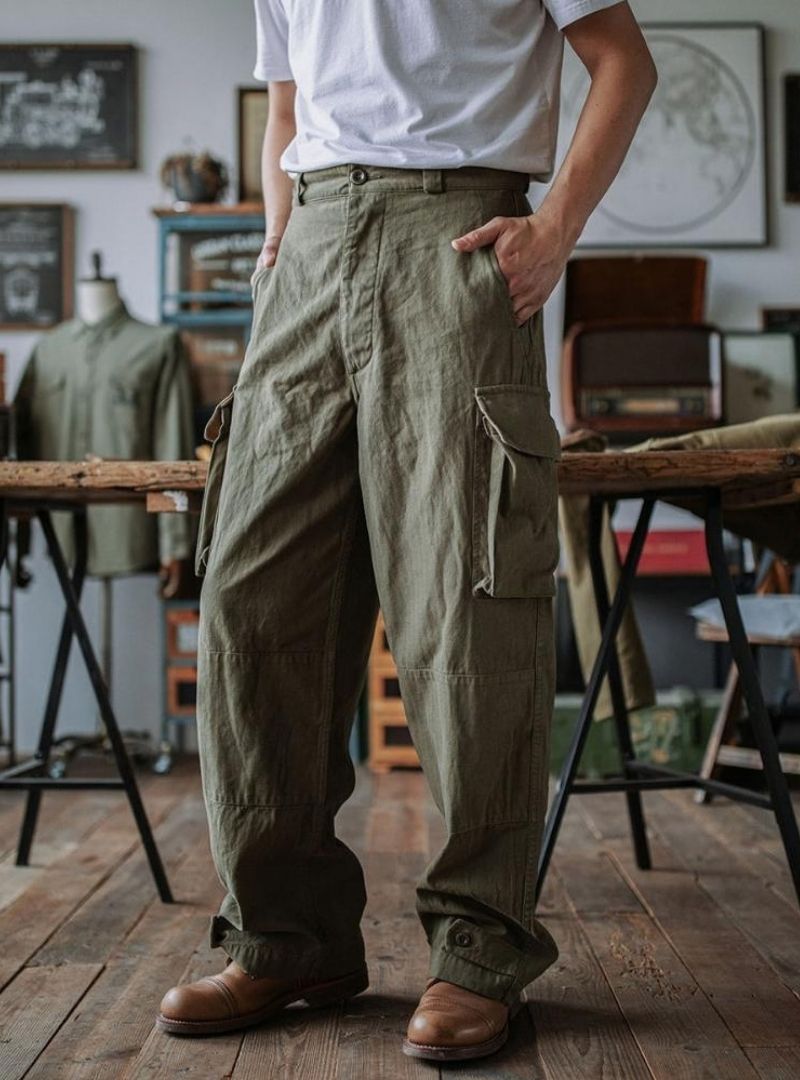 Men's Reproduction French Army M-47 Herringbone Twill Trousers