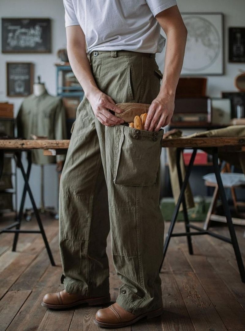 Men's Reproduction French Army M-47 Herringbone Twill Trousers