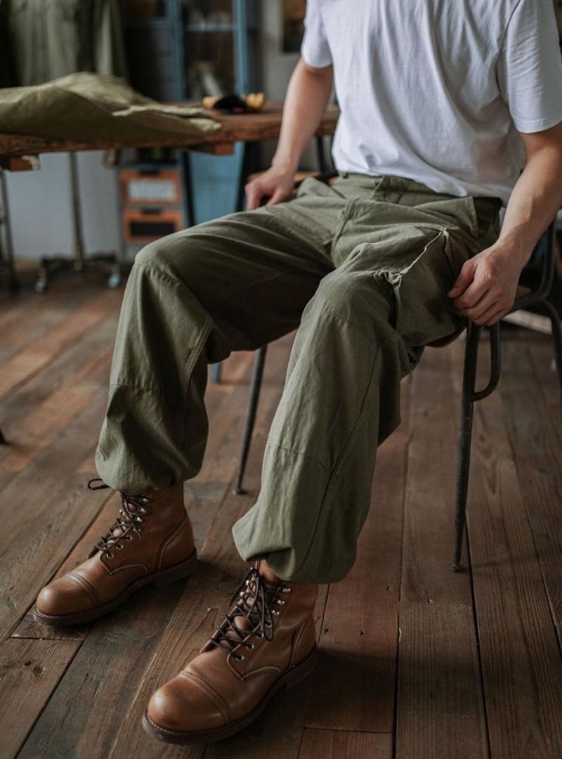 Men's Reproduction French Army M-47 Herringbone Twill Trousers