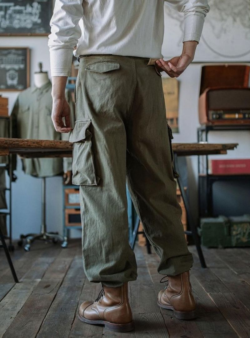 Men's Reproduction French Army M-47 Herringbone Twill Trousers