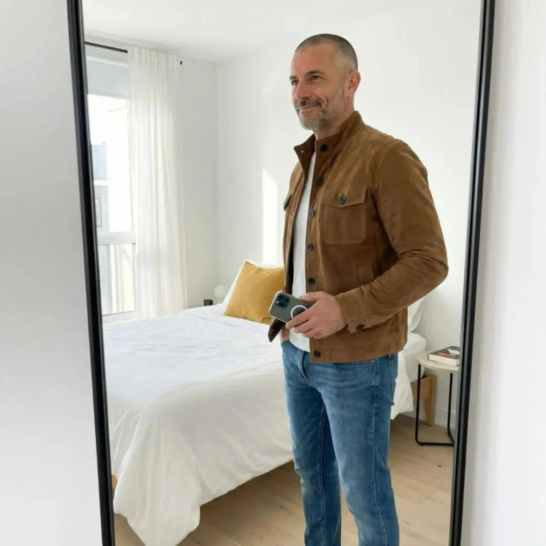 Jacob - Men's Classic Pocket Suede Jacket