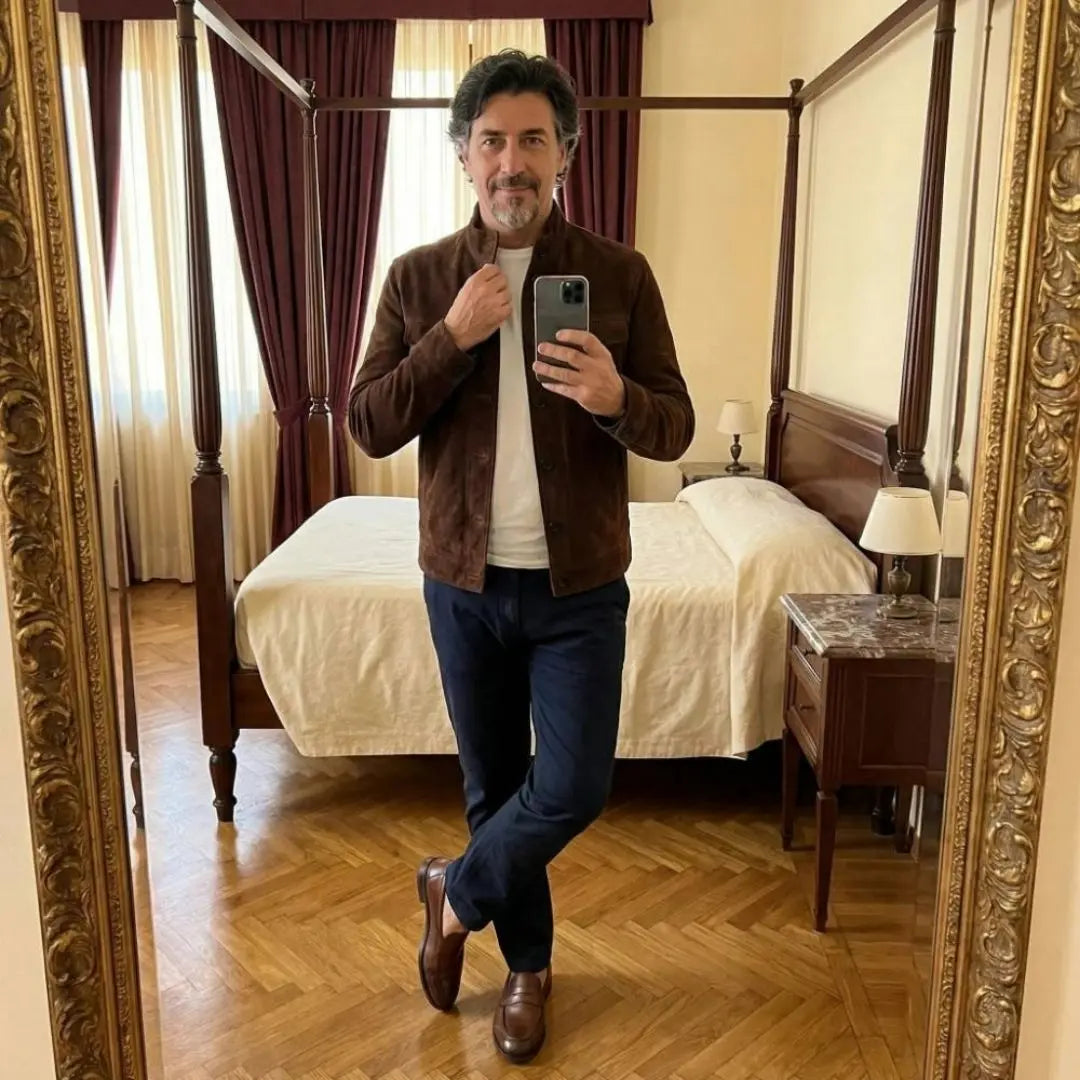 Jacob - Men's Classic Pocket Suede Jacket