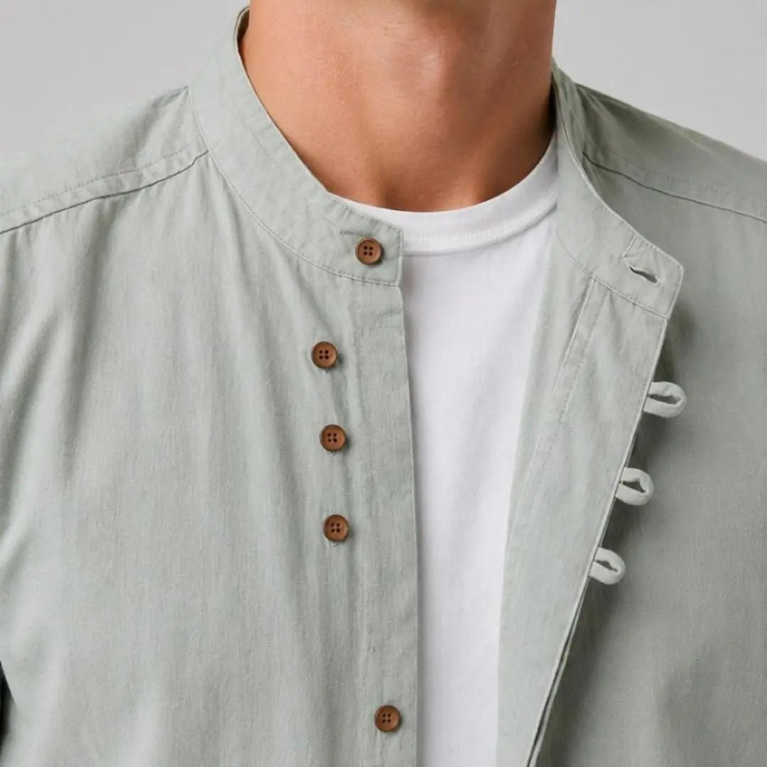 Kyoto - Men's Ultra Comfortable Band Collar Shirt