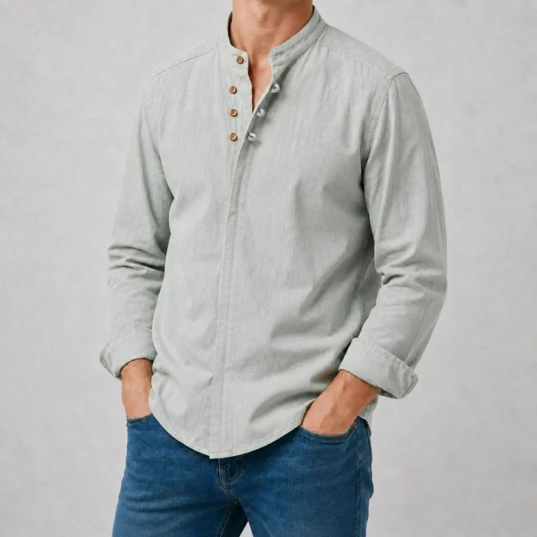 Kyoto - Men's Ultra Comfortable Band Collar Shirt