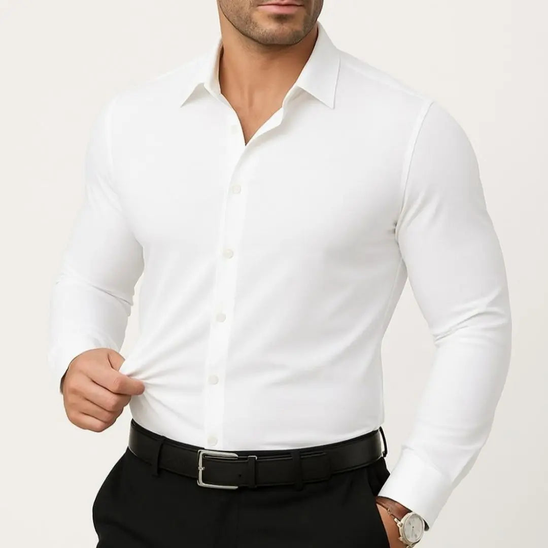 Marcivo - Men's Long Sleeve Classic Stretch Shirt