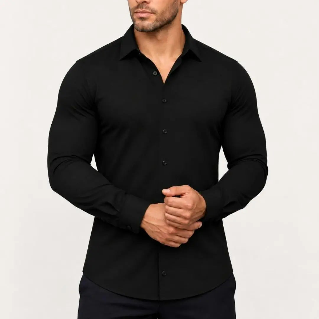 Marcivo - Men's Long Sleeve Classic Stretch Shirt