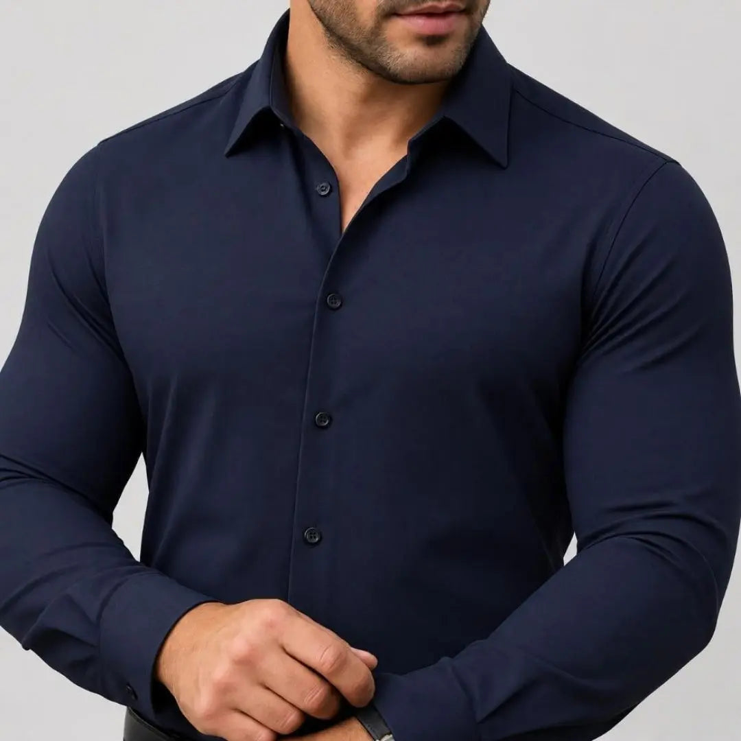 Marcivo - Men's Long Sleeve Classic Stretch Shirt