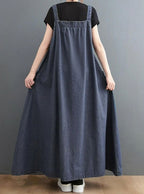 Lara - Women's Loose Fit Denim Overall Dress